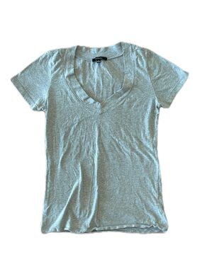 Vintage Y2K grey v-neck tee shirt #41